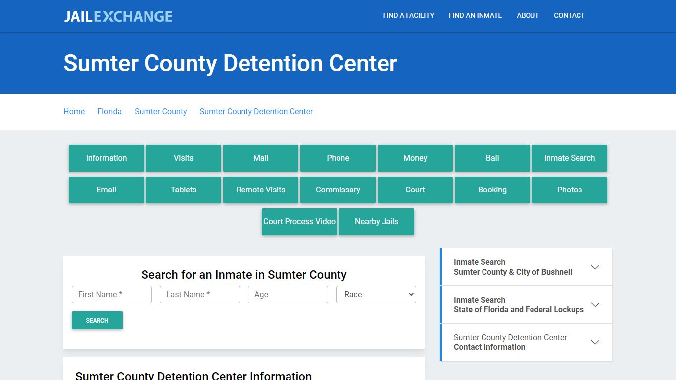 Sumter County Detention Center Roster Lookup, FL, Inmate Search