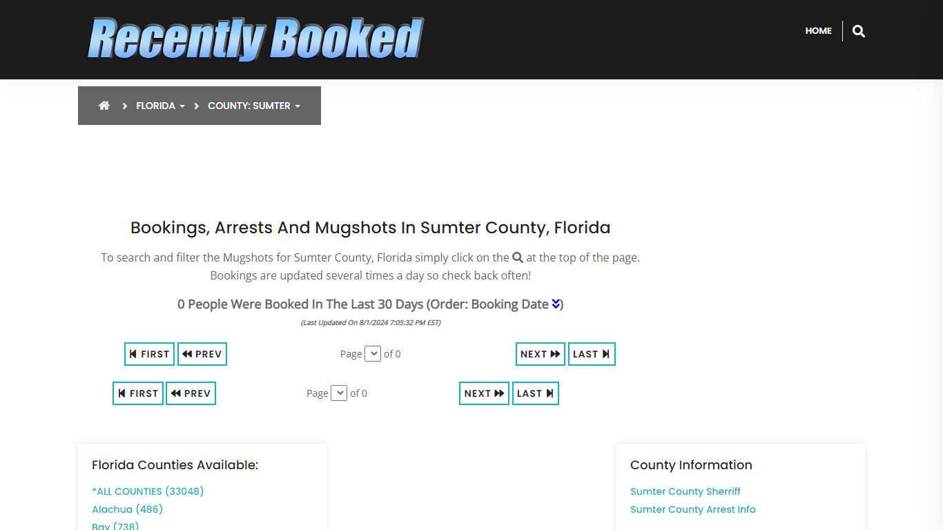 Bookings, Arrests and Mugshots in Sumter County, Florida - Recently Booked